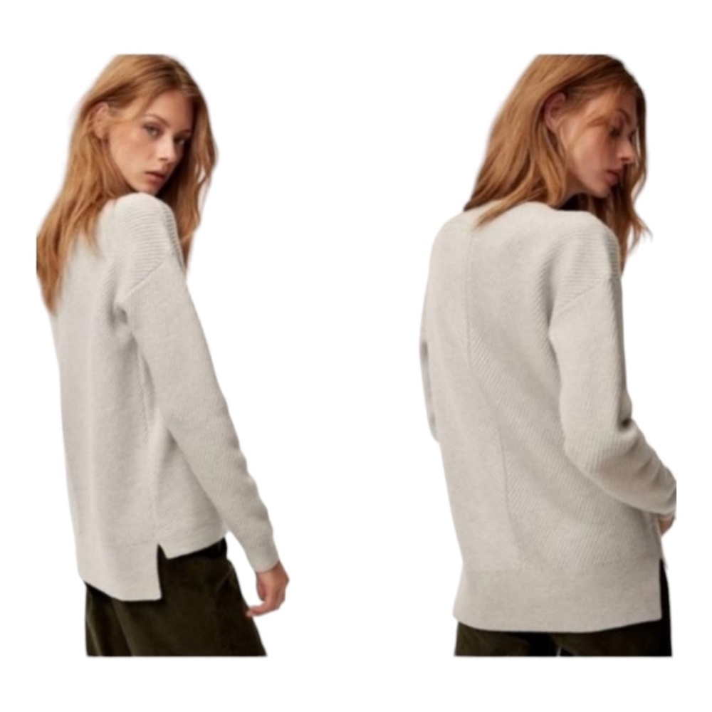 Wilfred Light Gray Crew Neck Sweater - Picture 4 of 5